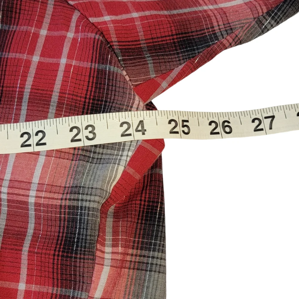 Ely Cattleman Plaid Shimmer Vintage Ranchwear Western Pearl Snap Shirt XXL - Picture 10 of 11